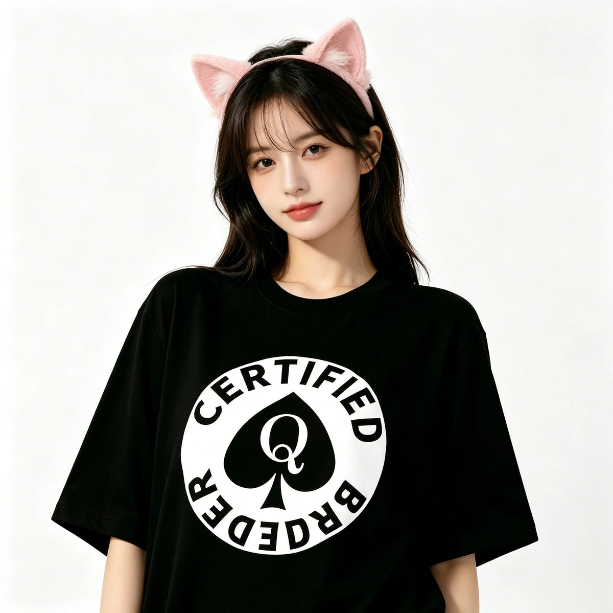 QOS Graphic Tshirt Black Queen of Spades Top Sexy Hotwife Summer Fashion Adult Humor Fun Flirtation Style Casual Clothing