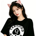 QOS Graphic Tshirt Black Queen of Spades Top Sexy Hotwife Summer Fashion Adult Humor Fun Flirtation Style Casual Clothing